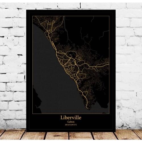 Liberville Gabon Map Poster