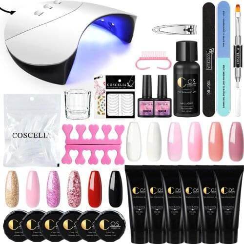 Poly UV Gel Set 15ML Poly Nail Gel Manicure Set Nail Art Decorations Gel Nial Polish Set Tools For Manicure Extension Gel Kit