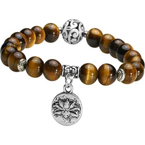 FYSL Silver Plated Lotus Flower Connect Many Color Quartz Stone Stretchy Bracelet for Elegant Women Jewelry