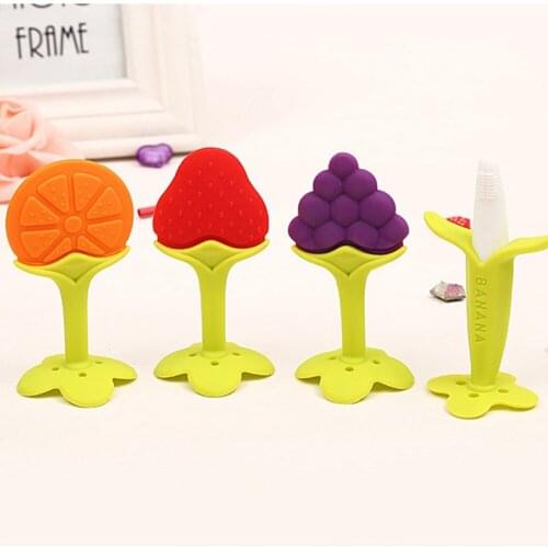 1 Pc Baby Teether Food Grade Silicone Teether Fruit Shape Baby Teething Silicone Teething Toys Infant Chew Tooth Toys