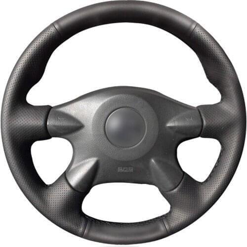 Hand-stitched Black PU Faux Leather Car Steering Wheel Cover for Nissan Almera (N16) X-Trail (T30) Primera Sunny Avenir