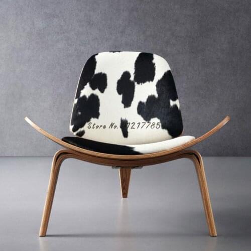 Nordic solid wood leisure net red chair creative simple designer single sofa chair smile aircraft shell chair