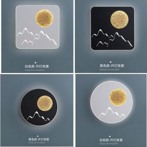 Nordic modern personalized landscape art design bedside bedroom Nordic simple living room background wall lamp