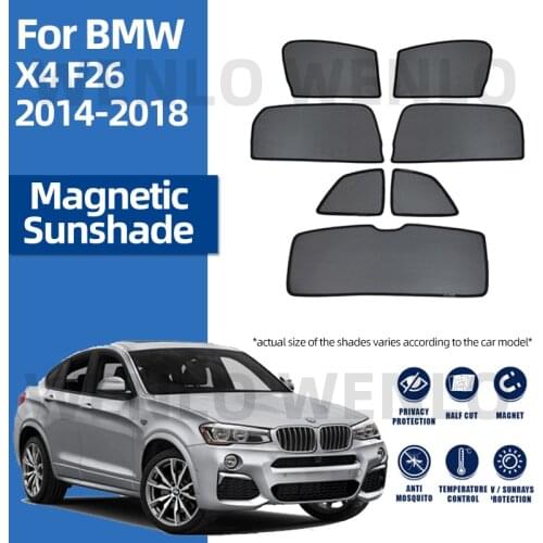 For BMW X4 F26 2014-2018 Front Windshield Car Sunshade Side Window Blind Sun Shade Magnetic Visor Back WindScreen Mesh Curtains