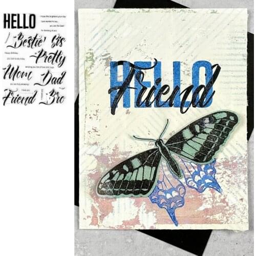 Modern Hello Letter Stamps Scrapbook Diary Secoration Album Decorative Embossing Cut Die DIY Paper Cards 2021 New Arrive