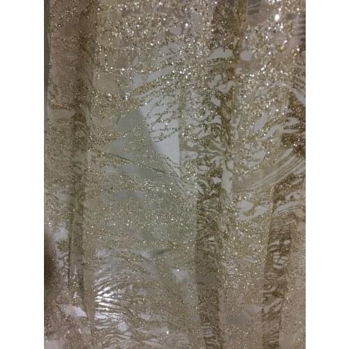 High quality French tulle lace with JRB-69442 embroidery clothing material 5 yards African cord net guipure fabric glitter