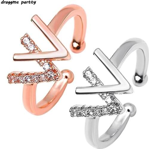 W Letter Metal Adjustable Opening Rings For Women Initials Alphabet Creative Finger Ring Trendy Party Jewelry