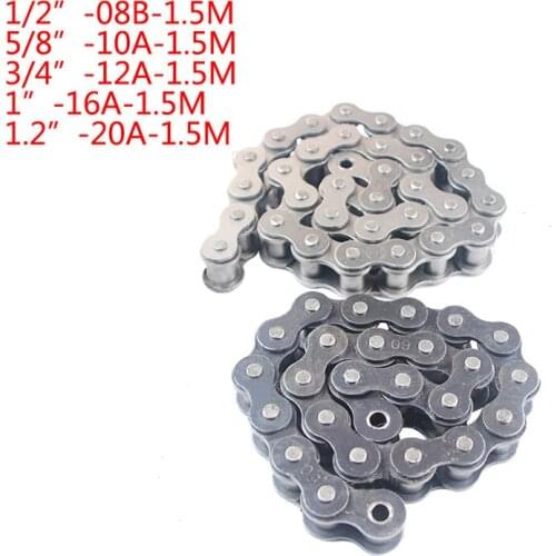 1.5m Short Pitch Industrial Drive Chains Transmission Driving Roller Chain ,08B,10A,12A,16A,20A High Precision Machinery Parts