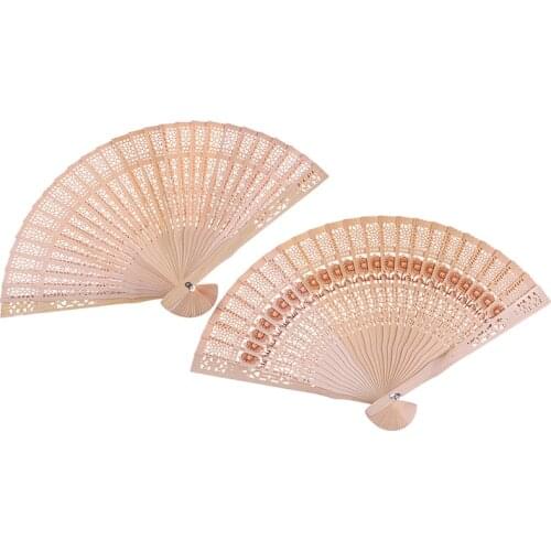 1PCS Original Wooden Hand Flower Bamboo Pocket Fan Decoracion Fiestas Chinese Japanese Folding Fan For Home Decor