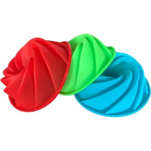 1Pcs Silicone Large DIY Cake Mold Swirl Shape Bread Bakeware Pastry Mould Pudding Baking Tool For Birthday Party Cake Pan