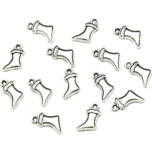 40pcs wholesale metal charms Christmas socks Pendants for Jewelry Making Accessories