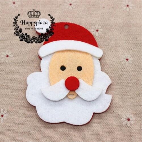 5pcs Lovely Non-woven Fabric Christmas Santa Claus Applique Patches DIY Craft Decoration,6.6*8.8cm