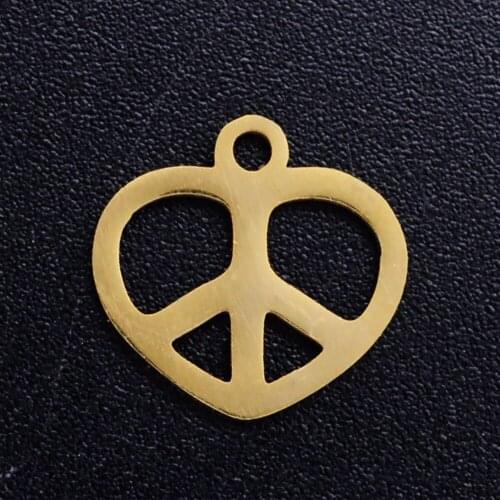 5pcs/lot Peace in Heart Stainless Steel DIY Charms Wholesale OEM Charm Accepted High Polished Jewelry Making Charm Never Rust