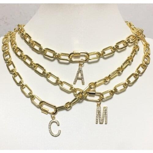 5 Pcs Fashion Alphabets pendants letters necklace Big Gold letter jewelry accessories letters charm jewelry for women 9722