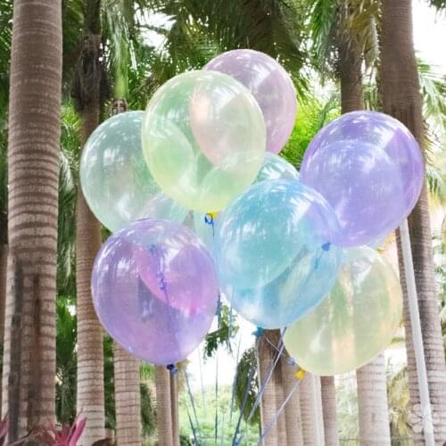 50 100pcs Colorful Crystal Balloon 12 inch Round Bobo Transparent Clear Latex Balloons Wedding Decro Helium Inflatable Balloon