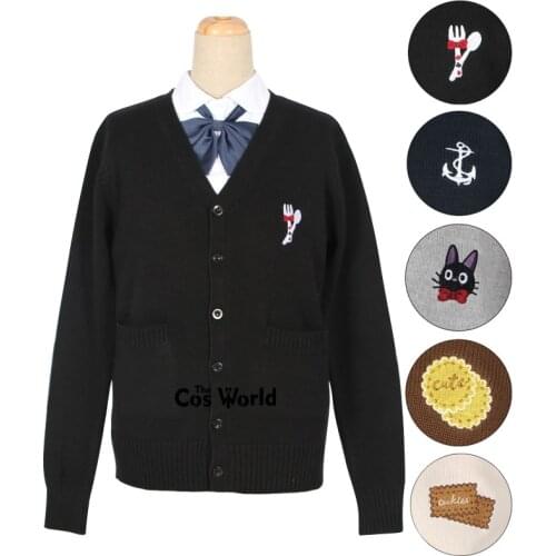 9 Styles Japanese Spring Autumn Long Sleeve Knit Cardigan V Neck Sweater Outwear Jacket Coat JK School Uniform Student Clothes