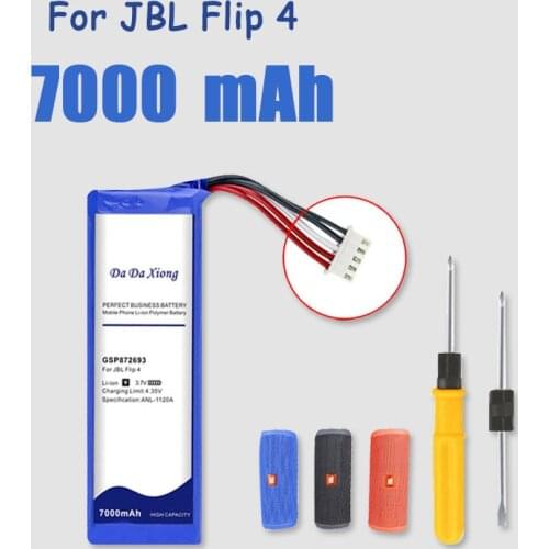 7000mAh GSP872693 01 Speaker Battery for JBL Flip 4 Flip4 Special Edition for JBL Flip 3 Flip3 GRAY GSP872693 P7630