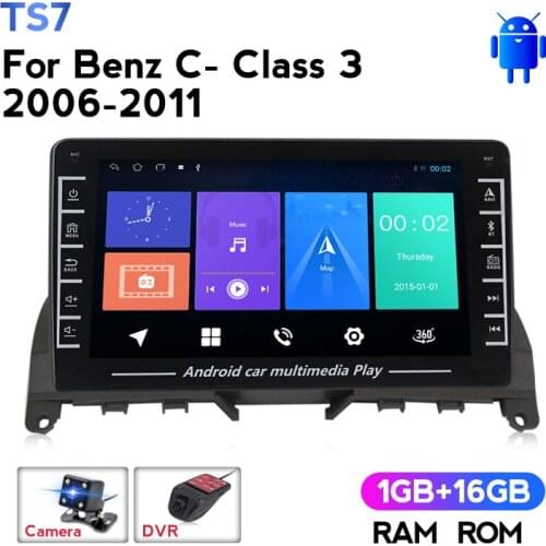 2din Auto radio Stereo Player For Benz C-Class 3 W204 S204 2006-2011 Car Multimedia GPS Navigation Steering Wheel Control WIFI