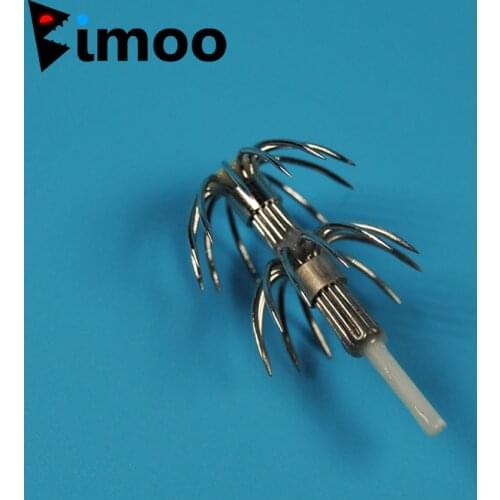 Bimoo 10pcs Octopus / Squid Jig DIY Hook #2.5 #3.0 #3.5 Squid Lure DIY Hooks Fishing Accessory