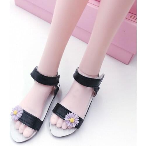 7.8x2.2cm 60Cm Doll Shoes White/ Black Casual Style Low-heel Sandals 1/3 BJD Doll Shoes Dolls Accessories Diy Toys New
