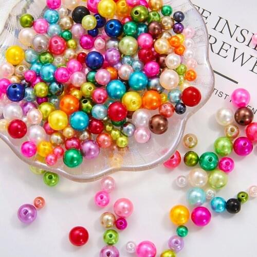 4/6/8/10mm 500/1000/150/90pcs New Fashion ABS Pearl Beads Round Ballls For Women Decration DIY Handmade Necklace Accessories