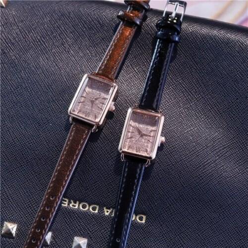 2021 New Fashion Women Watches Luxury Small Square Ladies Quartz Watch Leather Strap Simple Casual Business Clock Zegarek Damski