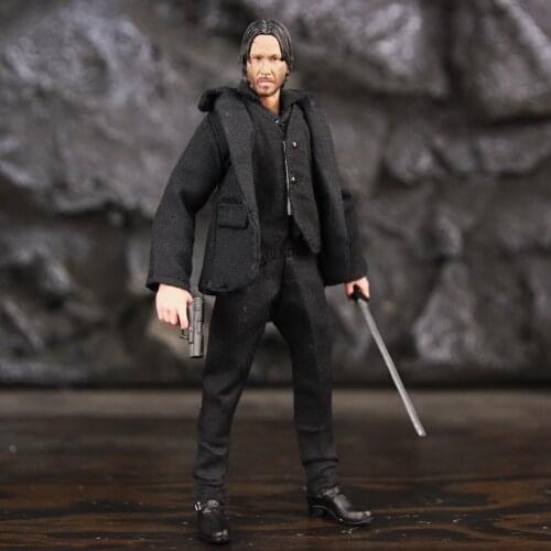 John Wick 6" Action Figure Professional Killer Assassin Clothes Black Suit 1:12 1/12 one:12 Toys Keanu Reeves Movie Doll Model