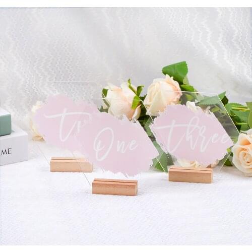 Customized Wedding Table Number Geometric Table Numbers Colorful Wedding Table Decor Table Modern Wedding Decor With Wood Stands