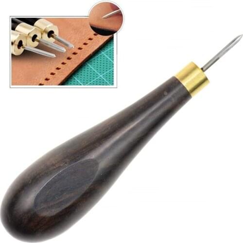 Leather Craft Ebony Rhombus Awl tools DIY Stitching Sewing Punching Hole Maker Leathercraft Reaming Punch Tool