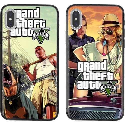 Gta V Franklin And Chop Enjoy For Mate 40 30 20X 10 lite plus pro Nova 8 Pro 7 6 se Black Hoesjes Trend Coque Enfant