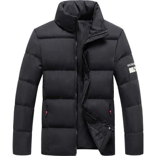 Mens Winter Jackets and Coats Male Parka Thick Warm Solid Color Mens Coat Padded Overcoat Outerwear Windbreakers Parkas for Men