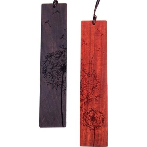 Handmade Natural Wooden Bookmark Gift Box Set,Dandelion Pattern,a Unique Gift for Teachers, Students, Women, Dads, Men