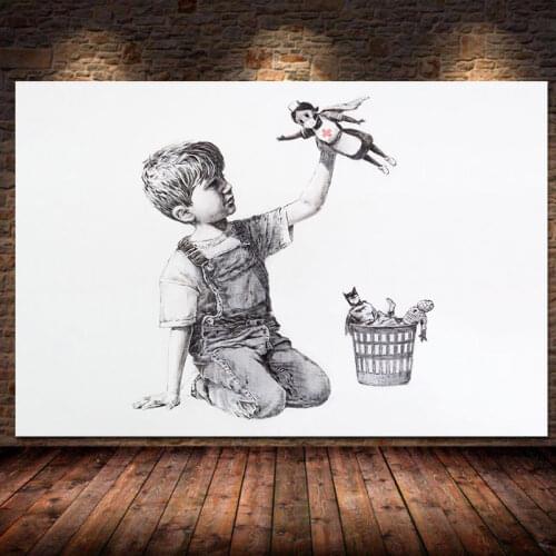 Banksy Game Changer Nurse Tribute Canvas Painting Posters and Prints Wall Art Pictures Cuadros for Living Room Bedroom Unframed
