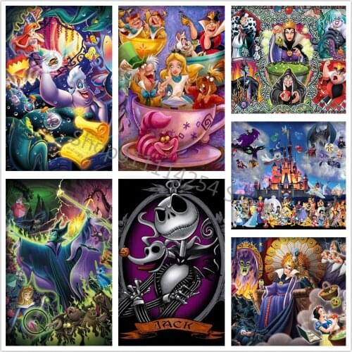 Full Square/Round 5D DIY Disney Diamond Painting Cross Stitch Kit Evil Queen Double Diamond Inlaid Crystal Embroidery Home Gift