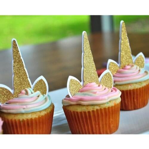 Custom Personalize Glitter Unicorn Cupcake Toppers Unicorn Birthday baby shower Supplies Unicorn Horn Birthday paty