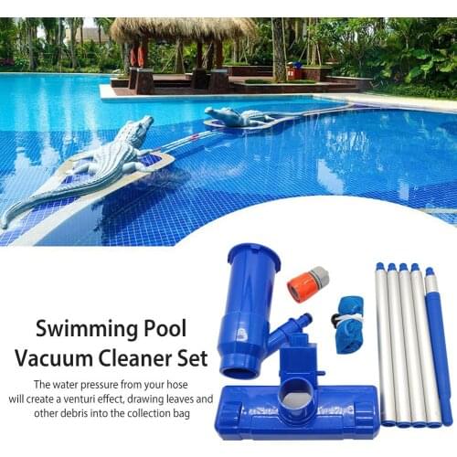 Swimming Pool Suction Vacuum Head Brush Cleaner With Brush And Bag And 4ft Pole For Cleaning Pool Spa Fountain Dropship