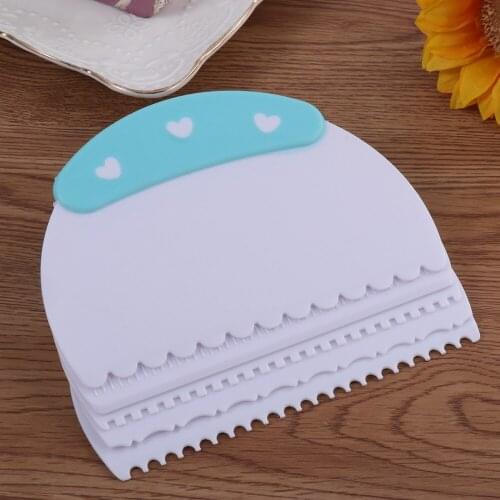 Dough Cake Cutter Slicer Spatula Scraper for DIY Cake Cream Scraper Pasty Cutters Scraper Irregular Teeth Edge Smoother Spatula