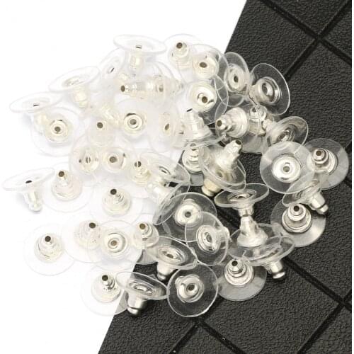 100pcs/lot Rubber Earring Backs Stopper Earnuts Stud Earring Back Supplies For Jewelry Making DIY Jewelry Findings Accessories