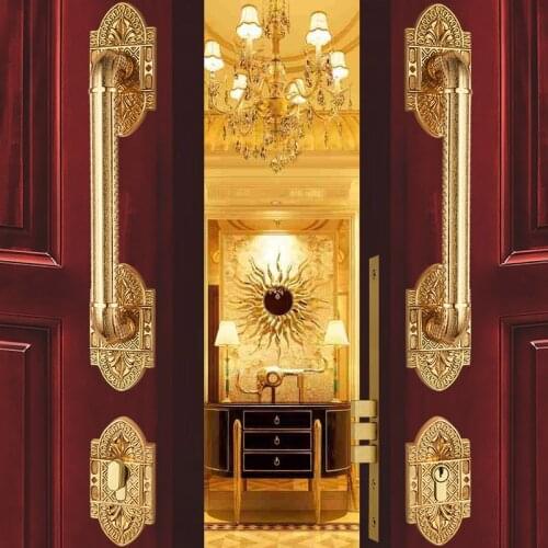 European Luxury Brass Lock Villa Door Lock Gate Lock Solid Wood Door Copper Lock Double Door Villa Door Lock