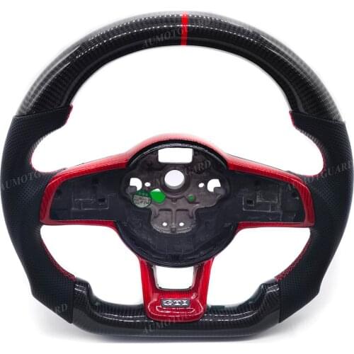 For VW Golf Carbon Fiber Steering Wheel For MK7/MK7.5 GTI/R With Perforated leather