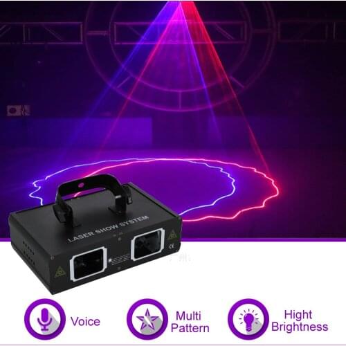 Sharelife 2 Lens Red Blue Color DMX Beam Network Laser Light Home Gig Party DJ Projector Stage Lighting Sound Auto 506RB