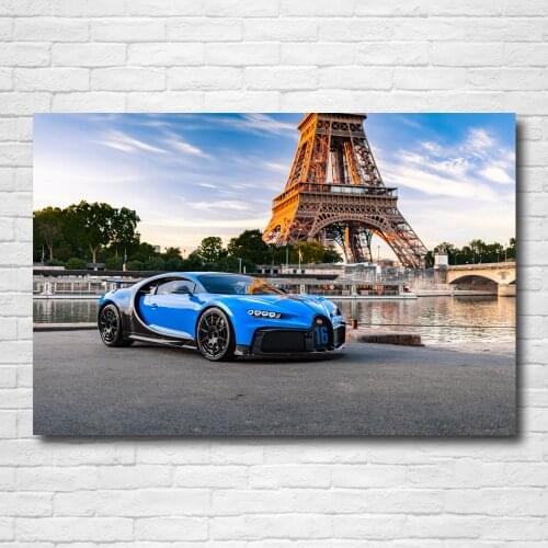Modern Painting Supercar Wallpaper Bugatti Chiron Sport Car Paris Tower Wall Art Posters Canvas Prints for Home Room Decor