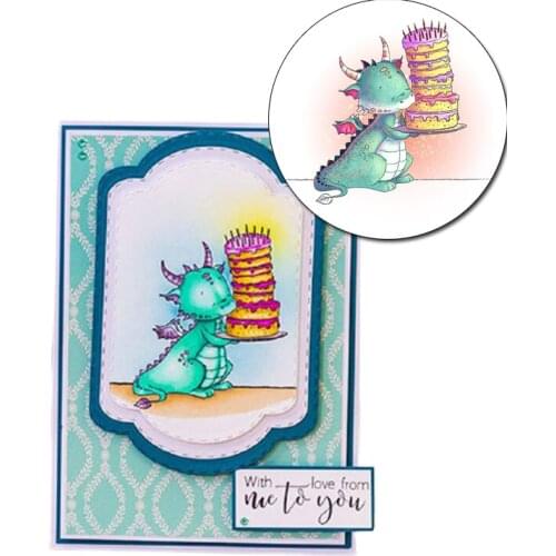 So Much Candles Transparent Clear Silicone Stamp Dragonfly Holding a Cake Photo Album Decoration Stamp