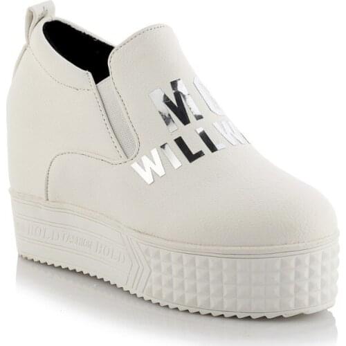 End of the spring and autumn winter thick new single shoes women wedge heel size 43 slip-on loafers 31-1228