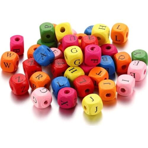50-100Pcs Random Alphabet Wood Spacer Letter Beads Loose BeadsFor Jewelry Making DIY Necklace Bracelet Accessories