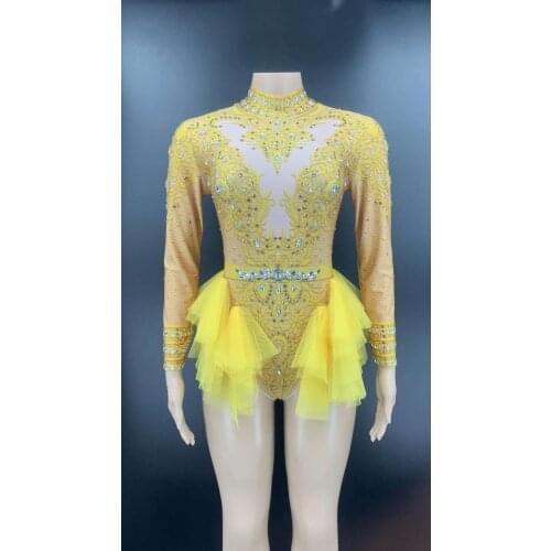 Party girl sexy jumpsuit sparkly stage nightclub bar show wear Singer jazz dance bodysuit