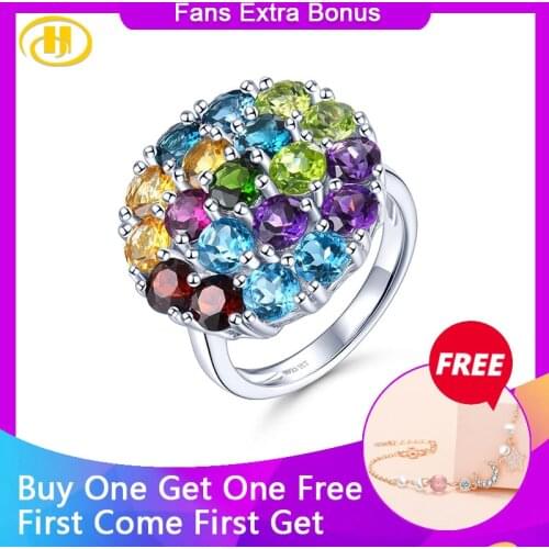 Natural Colorful Gemstone 925 Sterling Silver Rings Natural Gemstone Colorful Elegant Style Fine Jewelry Women Wedding Rings