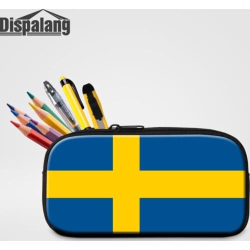Dispalang National Flag Women Small Travel Cosmetic Case Ladies Makeup Pouch Children School Pencil Box Bags Stationery Storage