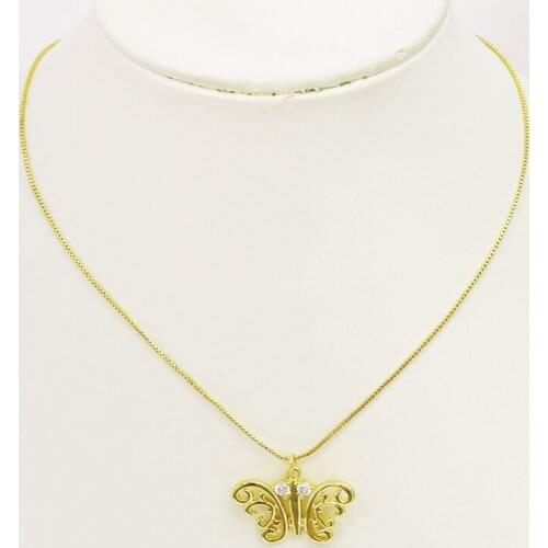 10 Pcs Gold color Butterfly Pendant necklace Zircon Butterfly pendant Jewelry Necklace New design 51607
