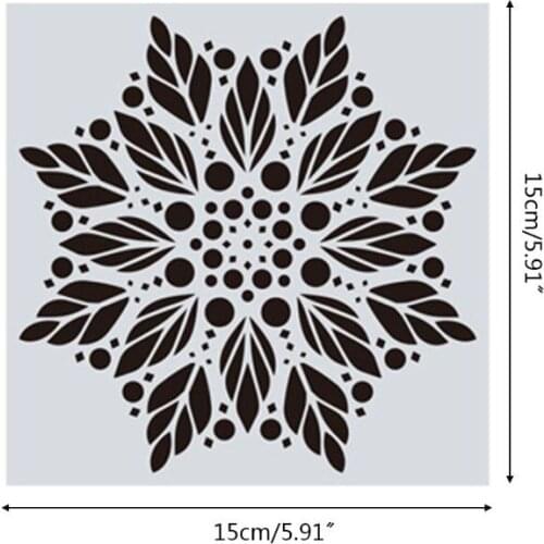 16pcs/set Mandala Stencils DIY Drawing Template Wall Painting for Wood Tile Rock 32CB